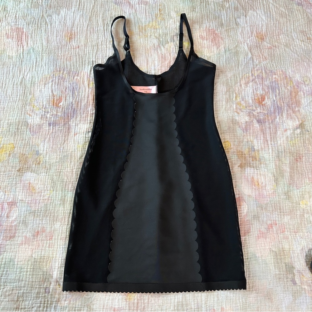 Hunkemöller black sheer mini bodycon shapewear dress M